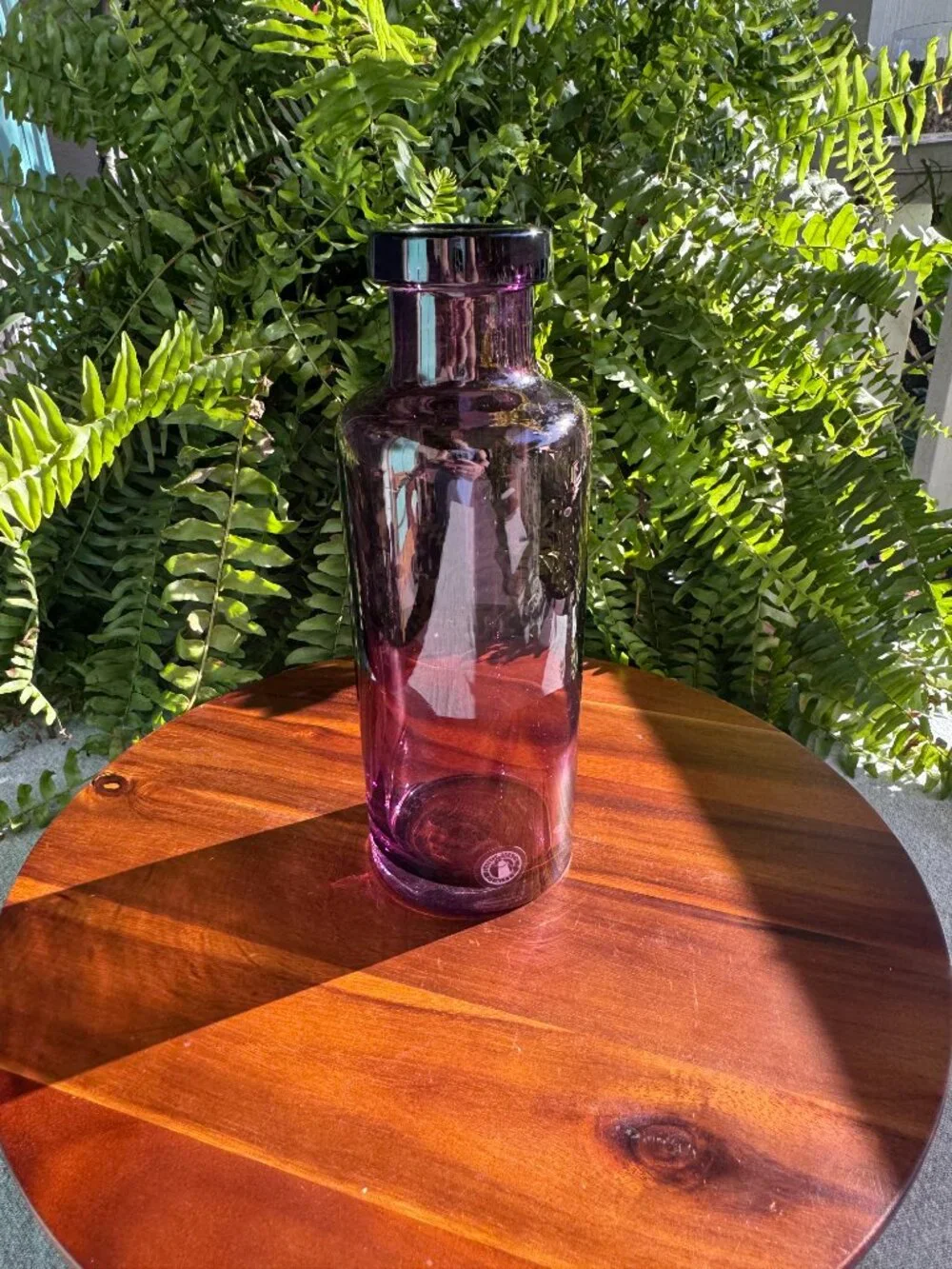 IKEA Medveten Amethyst Purple Glass Bottle Vase Designed by Gunnel Sahli
